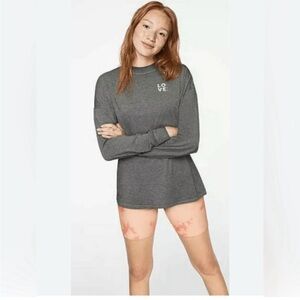 Victorias Secret Pink Gray Long Sleeve Top Size Small